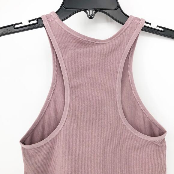 CALVIN KLEIN PERFORMANCE Ribbed Crop Top XS Pink Stardust High Neck NWT - Picture 7 of 12